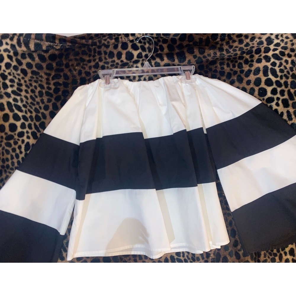 Off the Shoulder Black & White Blouse
